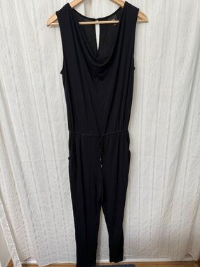 Mossimo Black Drape Neck Jumpsuit with Pockets
